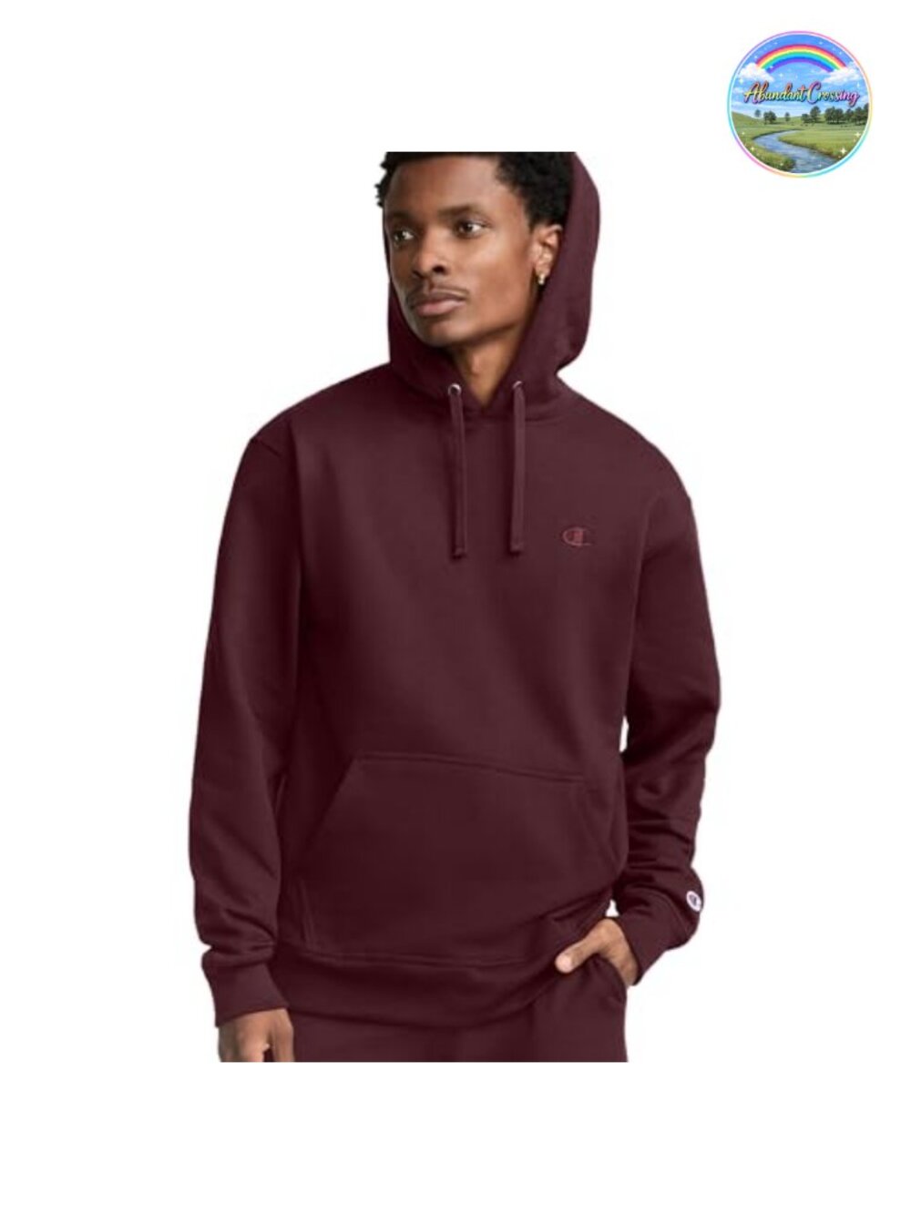 Midweight Pullover Fleece Hoodie Cotton Polyester Blend Long Sleeve Classic Fit